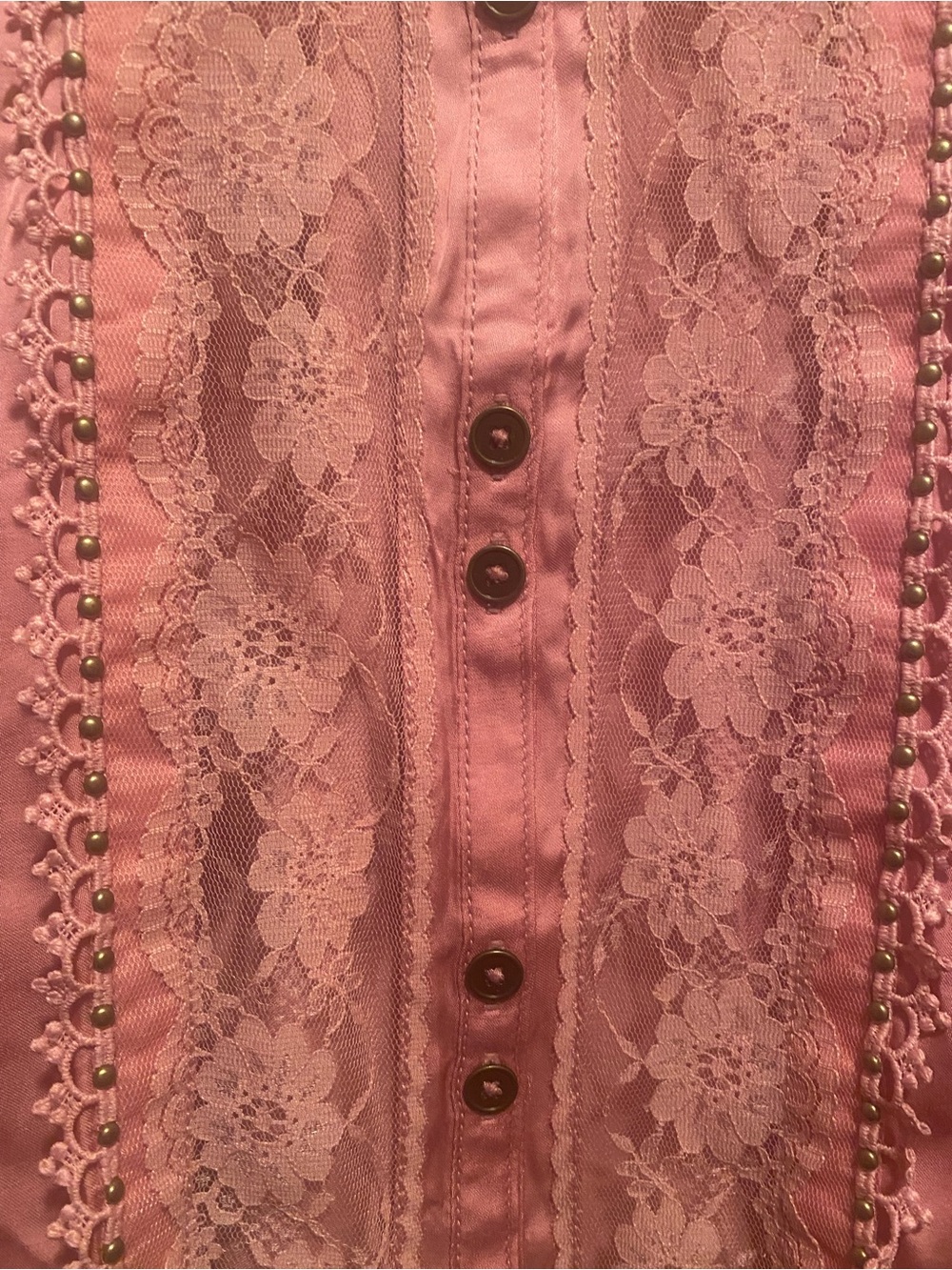 NWT Anthropologie Mauve Pink Lace Batwing Blouse M - Picture 7 of 11